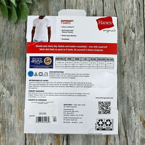 Hanes Originals SuperSoft Crewneck Short Sleeve T-Shirts 2, 3-Packs Size M - Picture 2 of 11